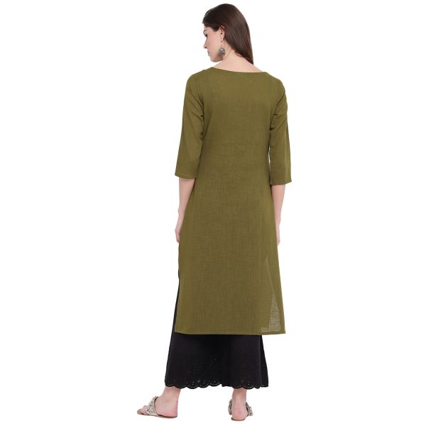 NOZ2TOZ Women s Embellished Green Kurti- (1pc set) Online Hot Sale