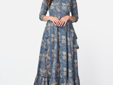 NOZ2TOZ Women s Blue Anarkali Kurta dress- (1pc set) Online Sale