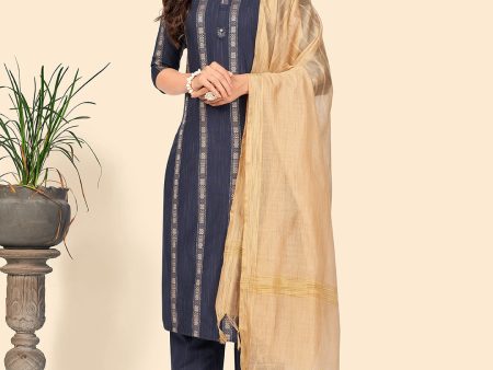 NOZ2TOZ Women s Blue Kurta & Pant With Dupatta set- (3pcs set) Discount