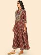 NOZ2TOZ Women s Brown Printed Anarkali Kurta- (1pc set) on Sale