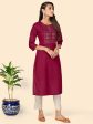 NOZ2TOZ Women s Dark Pink Embroidered Kurta- (1pc set) Hot on Sale