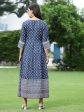 Juniper Women s Indigo Cambric Printed Anarkali Dress Supply