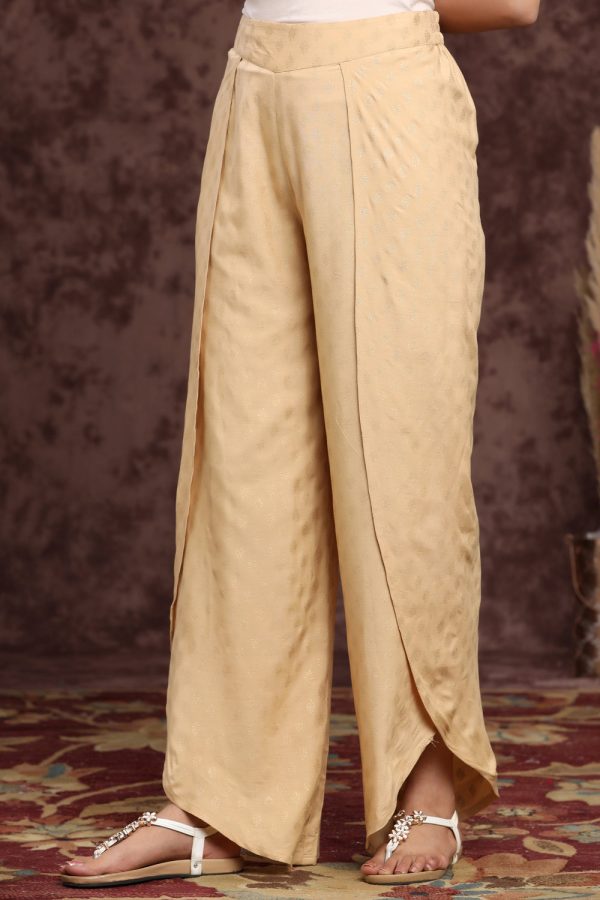 Juniper Women s Gold Rayon Printed Tulip Dhoti Pant Fashion