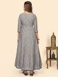 NOZ2TOZ Women s Embroidered Anarkali Cotton Bland Grey Stitched Kurta For Sale