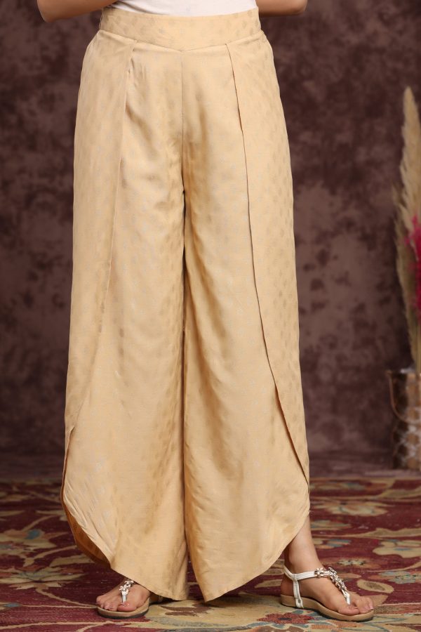 Juniper Women s Gold Rayon Printed Tulip Dhoti Pant Fashion