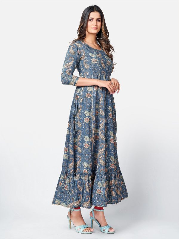 NOZ2TOZ Women s Blue Anarkali Kurta dress- (1pc set) Online Sale