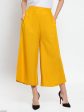 Wahe-NOOR Women s Mustard Solid Rayon Culottes on Sale