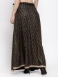 Wahe-NOOR Women s Black Zigzag Printed Flared Maxi Skirt Online now