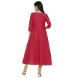 NOZ2TOZ Women s Red Cotton Printed Anarkali Kurti With Block Print (1 Pc) Hot on Sale