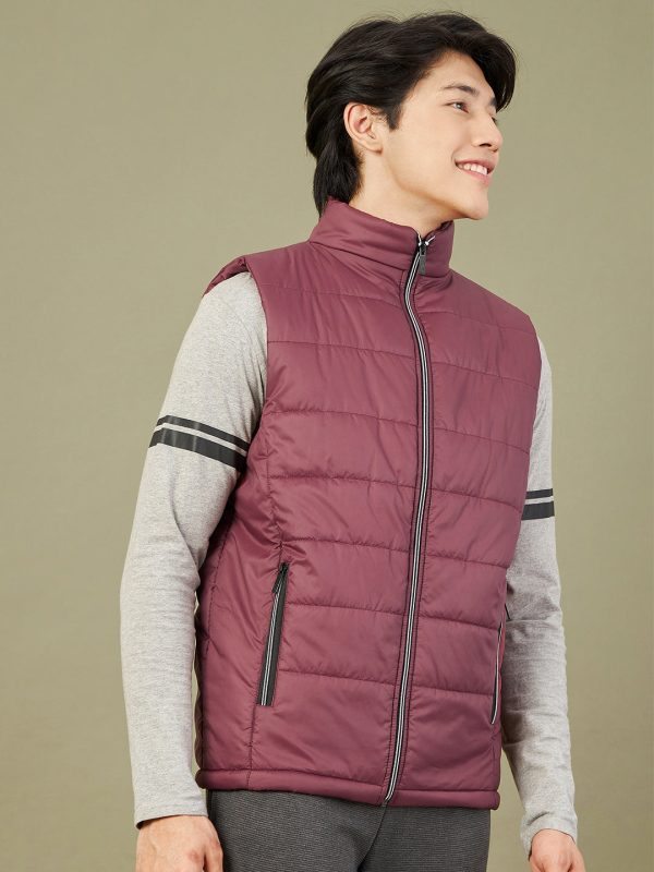 Lyush - Mascln Men s Maroon Sleeveless Quilted Puffer Jacket Online now