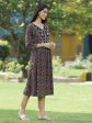 Juniper Black Rayon Festive Printed Flared Kurta For Women Online Hot Sale