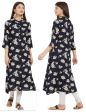 NOZ2TOZ Women s Navy Blue Color Rayon A-Line Kurta (1Pc) Online Sale