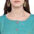 NOZ2TOZ Women Sky Blue Rayon Kurta (1Pc) on Sale