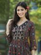 Juniper Black Rayon Festive Printed Flared Kurta For Women Online Hot Sale