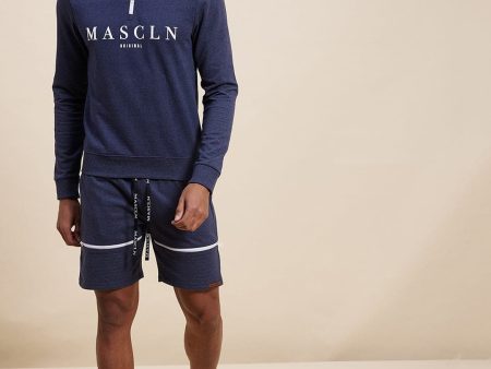 Lyush - Mascln Men SsBlue Melange Terry Zipper Shorts For Sale