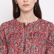 NOZ2TOZ Women s Red Kalamkari Print Cotton Kurta- (1pc set) For Cheap