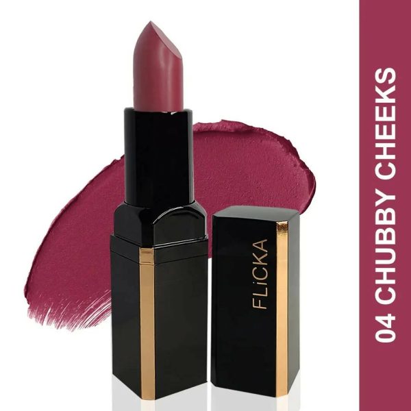 FLiCKA Lip Poetry Matte Lipstick Shade 04 Chubby Cheeks - Pink Mauve Online now