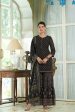 Juniper Black Georgette Festive Floral Print Straight Tunic-Sharara For Women For Discount