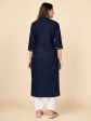 NOZ2TOZ Women Navy Blue Rayon Kurta (1pc) Online