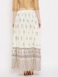 Wahe-NOOR Women s Cream Flared Printed Maxi Skirt on Sale