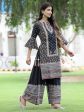 Juniper Womens Black Cambric Multicolor Placement Printed Kurta Palazzo Set on Sale