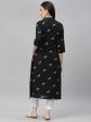 Juniper Black Rayon Festive Printed A-Line Kurta For Women Online Hot Sale