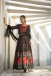 Juniper Black Dull Satin Festive Printed Crop Choli-Skirt Dupatta For Women Online Sale