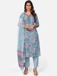 NOZ2TOZ Women Turquoise Blue Kurta With Pant & Dupatta (3pcs set) on Sale