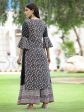 Juniper Womens Black Cambric Multicolor Placement Printed Kurta Palazzo Set on Sale