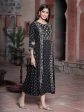 Juniper Women s Black Rayon Printed Embroidered Flared Dress For Cheap