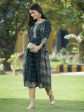 Juniper Green Rayon Festive Wear Printed Flared Kurta Sale