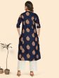 NOZ2TOZ Women Dark Blue Rayon Kurta (1pc) Fashion