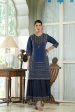 Juniper Indigo Chanderi Festive Printed Flared Kurta For Women Fashion