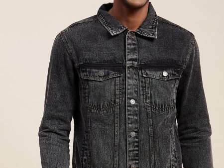 Lyush - Mascln Men s Black Washed Denim Jacket Online