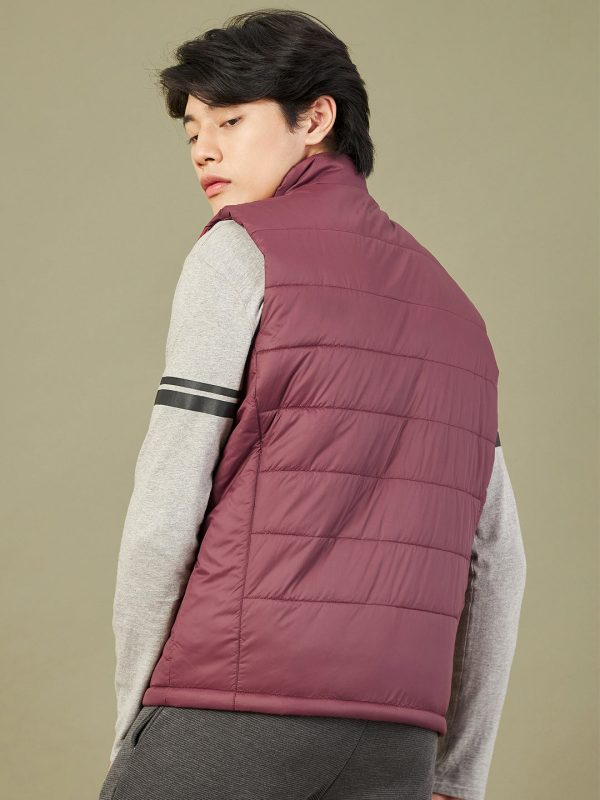 Lyush - Mascln Men s Maroon Sleeveless Quilted Puffer Jacket Online now