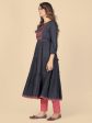 NOZ2TOZ Women Dark Blue Anarkali Rayon Kurta (1pc) For Sale