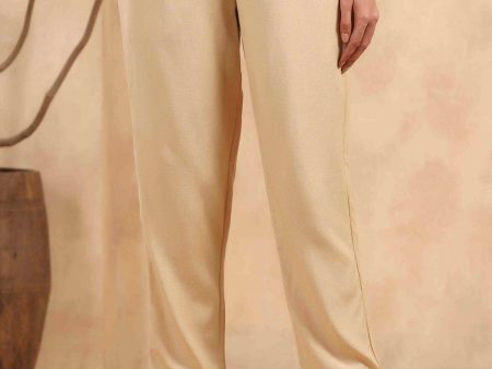 Juniper Gold Rayon Casual Wear Solid Straight Pants Sale