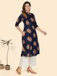 NOZ2TOZ Women Dark Blue Rayon Kurta (1pc) Fashion