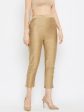 Wahe-NOOR Women s Brown Solid Poly Silk Trouser Cheap