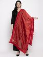 Wahe-NOOR Women s Red Polka Dots Poly Silk Dupatta Fashion