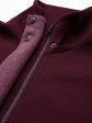 Lyush - Mascln Men s Maroon High Neck Contrast Flap Jacket For Sale