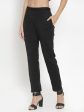 Wahe-NOOR Women s Black Woolen Pencil Pant For Discount