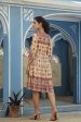 Juniper Beige Rayon Festive Printed Tiered Short Dress For Women Cheap