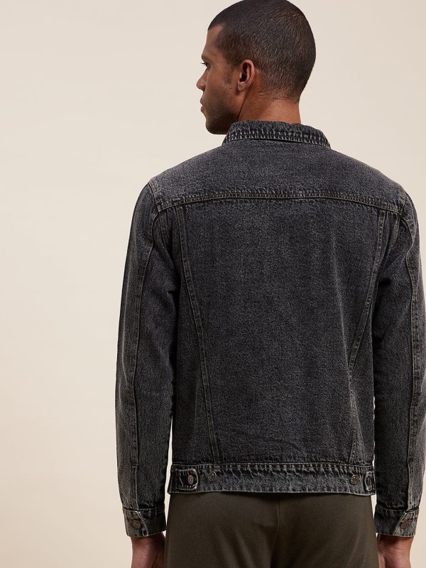 Lyush - Mascln Men s Black Washed Denim Jacket Online