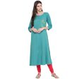 NOZ2TOZ Women Sky Blue Rayon Kurta (1Pc) on Sale