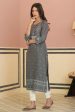 Juniper Grey Rayon Festive Embroidered Straight Kurta For Women Supply