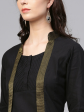 Wahe-NOOR Women s Black & Gold-Toned Solid Kurta With Palazzos Online Hot Sale