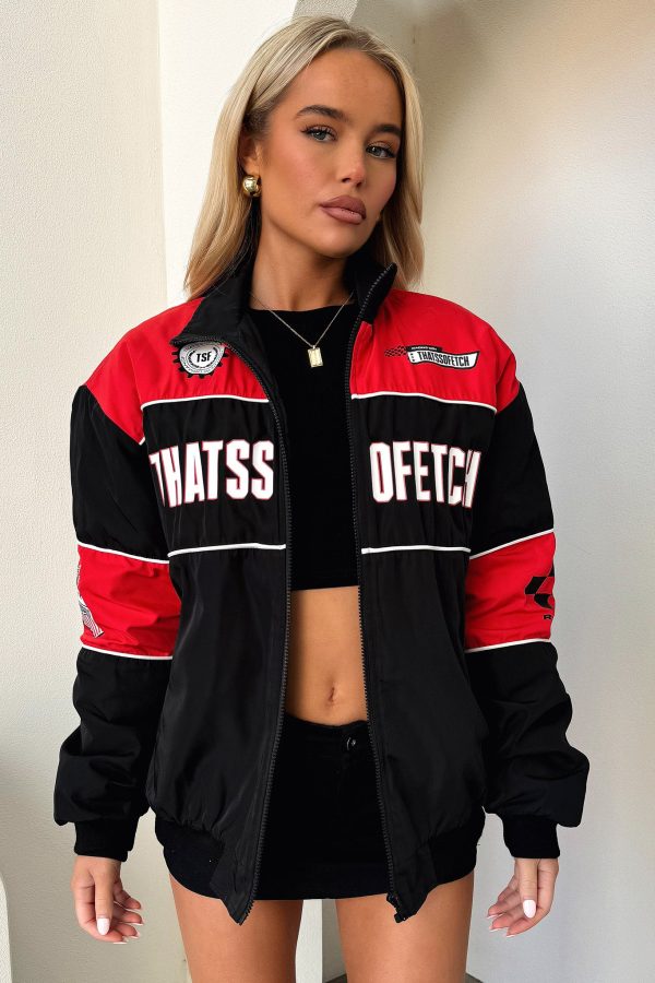 Racer Bomber Jacket - Red Online Sale