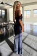 Nara Off Shoulder Sequin Maxi Dress - Navy Online Sale