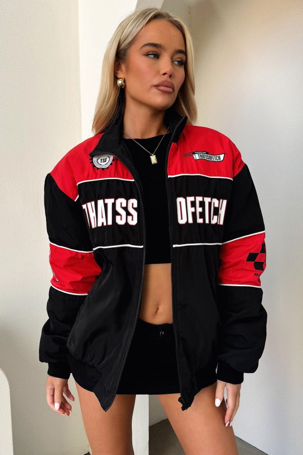 Racer Bomber Jacket - Red Online Sale